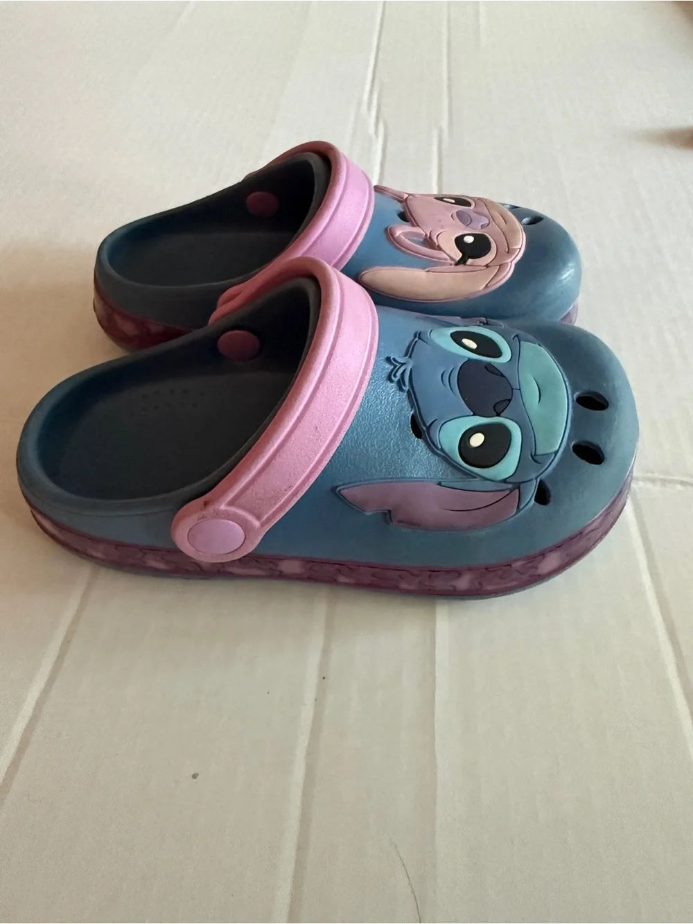 Disney Blue & Pink Stitch Slip-On Kids Clogs